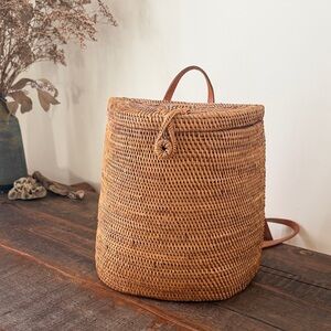 Brown Woven Backpack